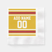 スポーツチームジャージー名前をカスタムするとナンバー 縁ありカクテルナプキン (正面)