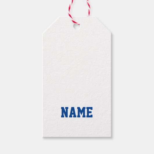 スポーツチームスクールカラー名コーチモダンおもしろい ギフトタグ (正面)