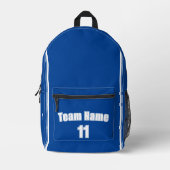 スポーツチームバックパック – 名前をカスタムすると番号 プリントバックパック (正面)