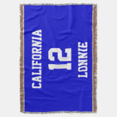 スポーツチームファンカスタマイズ(中青) スローブランケット (正面縦)