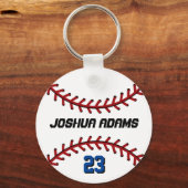 スポーツチームホワイトベースボールキーチェーン キーホルダー (正面)