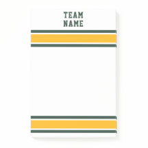 スポーツチーム名グリーン&金ゴールド(白ストライプ)