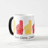 スポーツチーム名チャンピオンズ年赤黄手#1 モーフィングマグカップ (正面左)