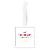 スポーツチーム名年学校の色の写真 キューブオーナメント (正面)