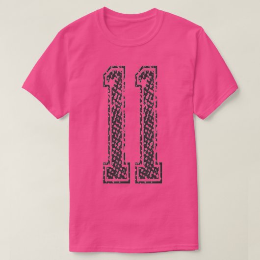 スポーツチーム番号11年2011ミッドナイトブラック Tシャツ (デザイン正面)