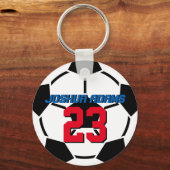 スポーツチーム白黒サッカーボールキーチェーン キーホルダー (正面)