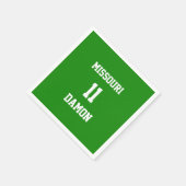 スポーツチーム自分のインディアグリーン紙ナプキンス スタンダードカクテルナプキン (角)