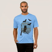 スポーツテック競技者ハロウィンフクロウ&こうもり Tシャツ (正面フル)