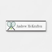 スポーツテニスラケット/ぶら下がったボールズドアシンボルや象徴 サインプレート (正面)