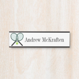 スポーツテニスラケット/ぶら下がったボールズドアシンボルや象徴 サインプレート