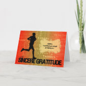 スポーツテーマで男性ランナーありがとう サンキューカード (正面)