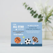 スポーツテーマのベビーシャワー招待状 ボール 招待状 (スタンド正面)