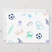 スポーツテーマの男子モダン誕生日パーティーの写真 サンキューカード (裏面)