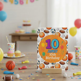 スポーツテーマの10歳の誕生日招待状 招待状