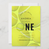 スポーツテーマキッズフォトテニス1歳パーティー 招待状 (正面)