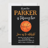 スポーツテーマゲームバスケットボール誕生日 招待状 (正面)