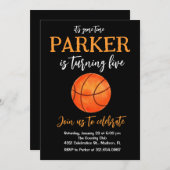 スポーツテーマゲームバスケットボール誕生日 招待状 (正面/裏面)