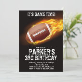 スポーツテーマゲームファイアサッカーバースデーパーティー 招待状 (スタンド正面)