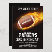 スポーツテーマゲームファイアサッカーバースデーパーティー 招待状 (正面/裏面)