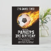 スポーツテーマゲーム火災サッカー誕生日 招待状 (スタンド正面)