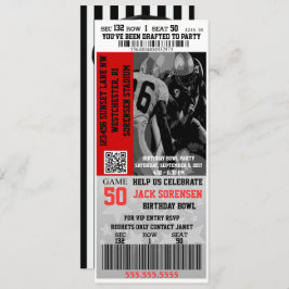 スポーツテーマサッカーチケット誕生日パーティー 招待状