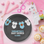 スポーツテーマシャルボードブルーボーイベビーシャワー ペーパープレート