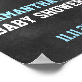 スポーツテーマシャルボードブルーボーイベビーシャワー ポスター (角)