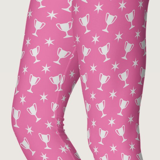 スポーツテーマトロフィーの星形のピンク レギンス