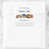 スポーツテーマベビーシャワー蔵書票の名前 スクエアシール (バッグ)