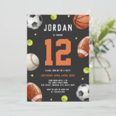 スポーツテーマボーイズモダンバースデーパーティー 招待状 (スタンド正面)