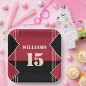 スポーツテーマ紙プレート（名前と番号） ペーパープレート (パーティー)