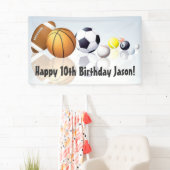 スポーツテーマ誕生日バナー 横断幕 (インサイチュ)