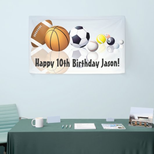 スポーツテーマ誕生日バナー 横断幕 (トレードショー)