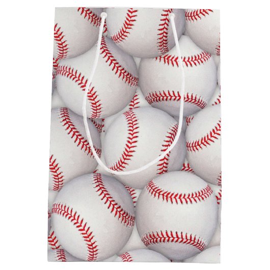 スポーツテーマ野球誕生日抱き枕 ミディアムペーパーバッグ (裏面)