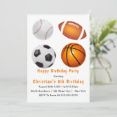 スポーツテーマ8thバースデーパーティ招待状 (スタンド正面)