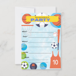 スポーツテーマ、誕生日パーティーの招待 招待状