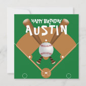 スポーツテーマ 野球 紙ナプキン 招待状 (正面)