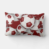 スポーツデコギフトたくさんのサッカーボールのマルーン ランバークッション (裏面)