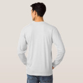 スポーツデザインのグレー フル袖Tシャツ Tシャツ (裏面フル)