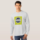 スポーツデザインのグレー フル袖Tシャツ Tシャツ (正面フル)