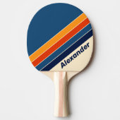 スポーツデザートレトロストライプのレインボーと名前 卓球ラケット (正面)