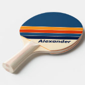 スポーツデザートレトロストライプのレインボーと名前 卓球ラケット (正面アングル)