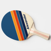 スポーツデザートレトロストライプのレインボーと名前 卓球ラケット (横)