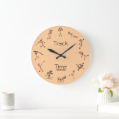 スポーツトラックタイムデカスロン時計付きスティック ラージ壁時計 (ホーム)