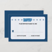 スポーツトレーディングカードバー（ユダヤ教の）バル・ミツバー返信RSVP 出欠カード (正面/裏面)