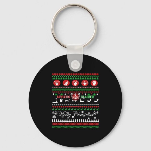 スポーツトレーナーのクリスマスシャツ キーホルダー (正面)