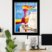 スポーツトーチヴィンテージポスター ポスター (ホームオフィス)