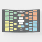 スポーツトーナメントブラケットブラック32チーム4グループ 横断幕 (横)