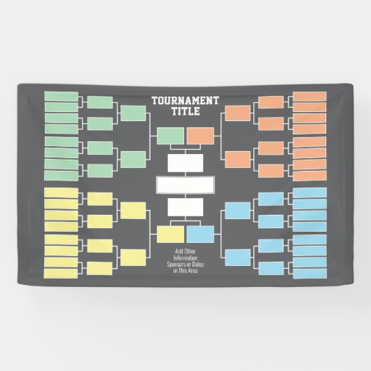 スポーツトーナメントブラケットブラック32チーム4グループ 横断幕 (横)