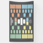 スポーツトーナメントブラケットブラック32チーム4グループ 横断幕 (縦)